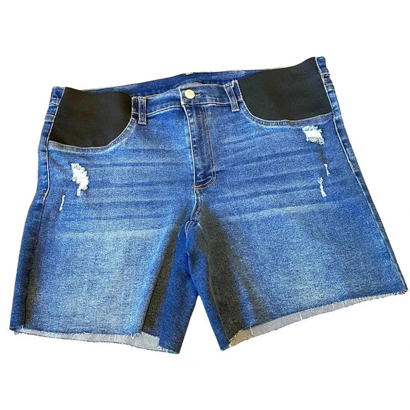 NWT Time & Tru Maternity Comfort Stretch Better Bermuda Jeans Short Size 20 XXL - Picture 1 of 5